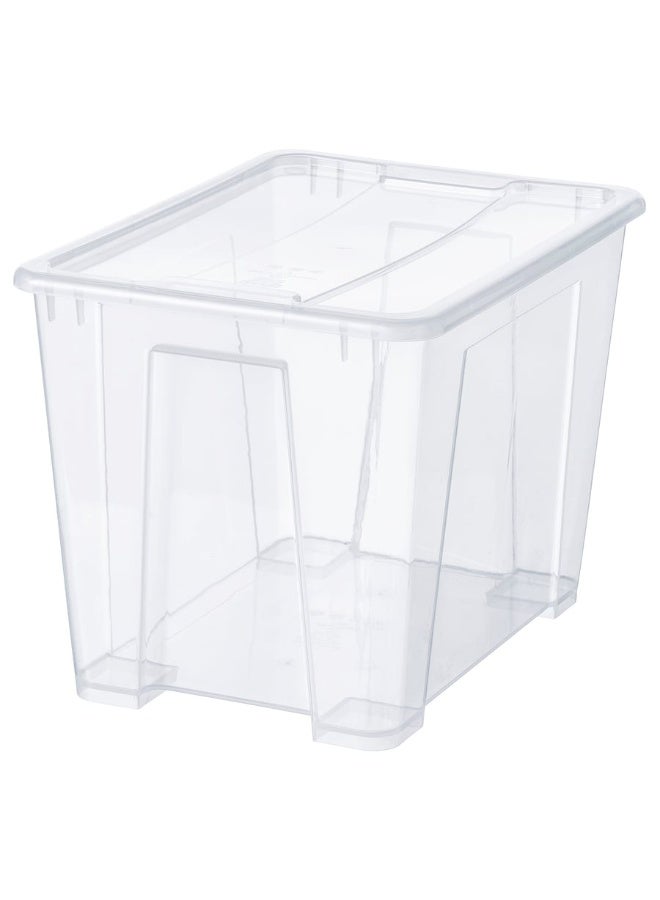 SAMLA Box with lid, transparent, 39x28x28 cm/22 l - Image 1
